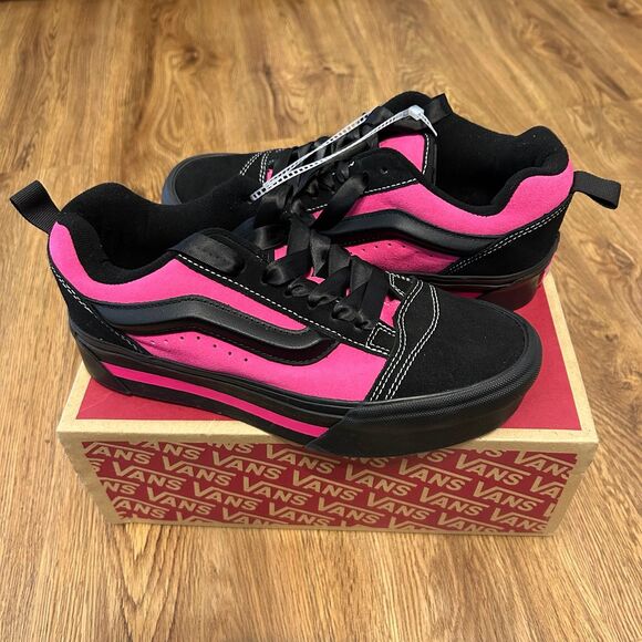 VANS Knu Stack suede black fuchsia platform shoes sneakers women’s 9 new - Picture 6 of 6